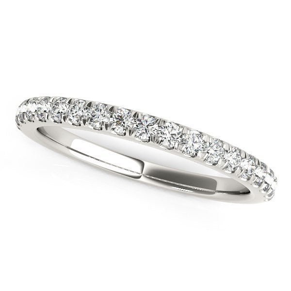 14k White Gold Pave Set Diamond Wedding Ring (1/4 cttw) - jazzyjewelryjones