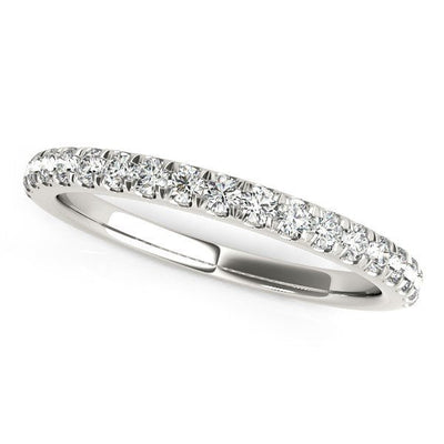 14k White Gold Pave Set Diamond Wedding Ring (1/4 cttw) - jazzyjewelryjones