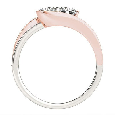 Two Stone Diamond Ring in 14k White And Rose Gold (3/4 cttw) - jazzyjewelryjones