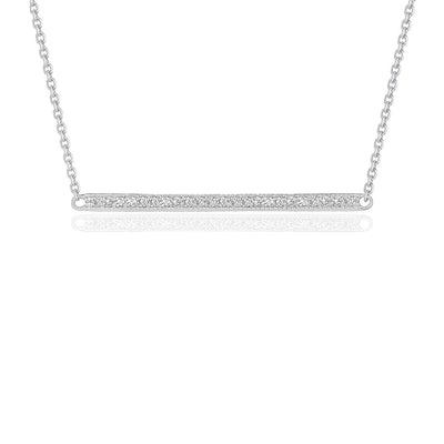 Diamond Bar Pendant in 14k White Gold (1/4 cttw) - jazzyjewelryjones