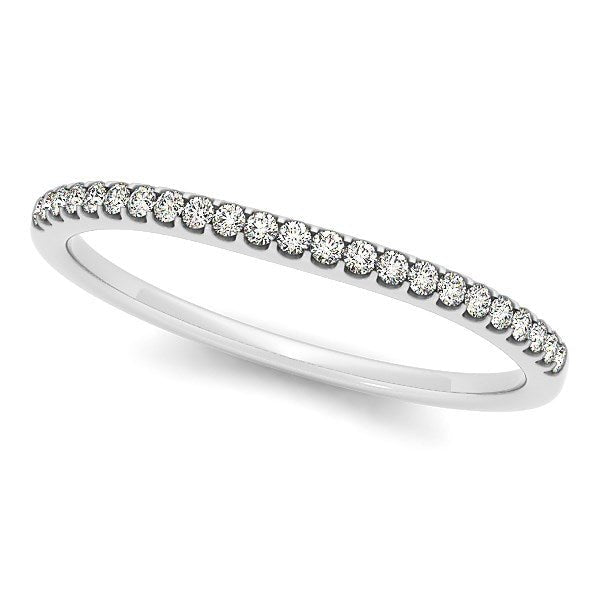 14k White Gold Scallop Setting Round Diamond Wedding Band (1/10 cttw) - jazzyjewelryjones