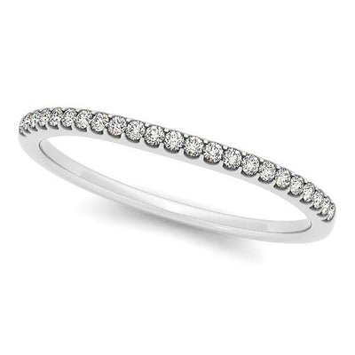 14k White Gold Scallop Setting Round Diamond Wedding Band (1/10 cttw) - jazzyjewelryjones