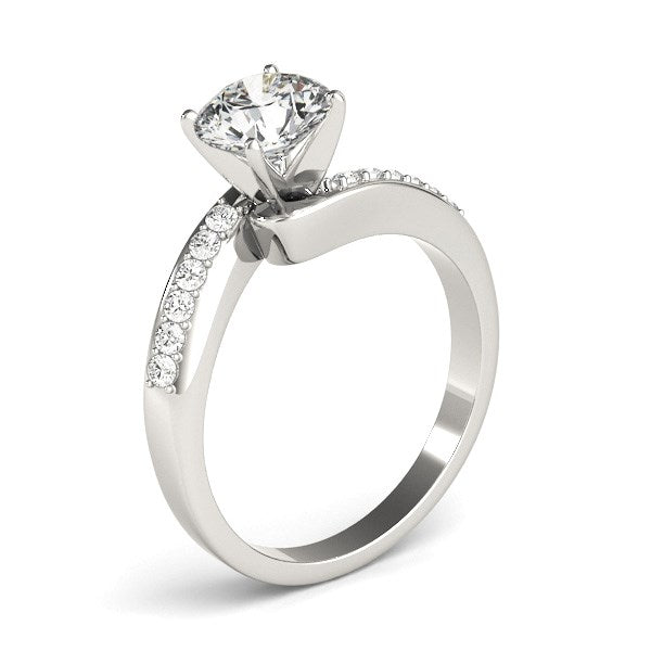 14k White Gold Bypass Round Pronged Diamond Engagement Ring (1 5/8 cttw)