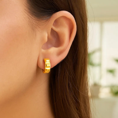 14K Yellow Gold J Hoop Earrings - jazzyjewelryjones