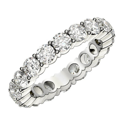 Round Cut Lab Grown Diamond Eternity Ring in 14k White Gold (2 cttw FG/VS2) - jazzyjewelryjones