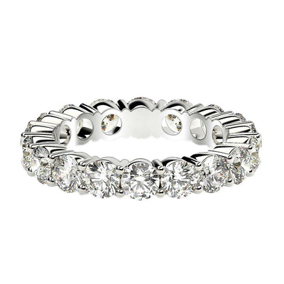 Round Cut Lab Grown Diamond Eternity Ring in 14k White Gold (2 cttw FG/VS2) - jazzyjewelryjones