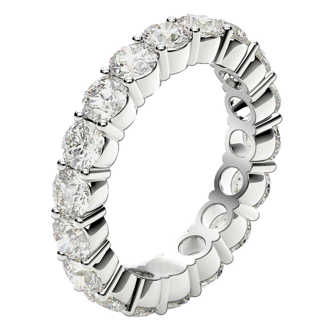 Round Cut Lab Grown Diamond Eternity Ring in 14k White Gold (2 cttw FG/VS2)