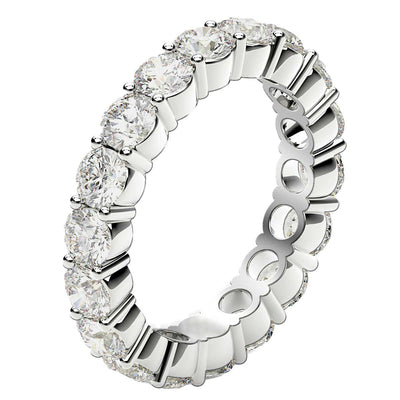 Round Cut Lab Grown Diamond Eternity Ring in 14k White Gold (2 cttw FG/VS2) - jazzyjewelryjones