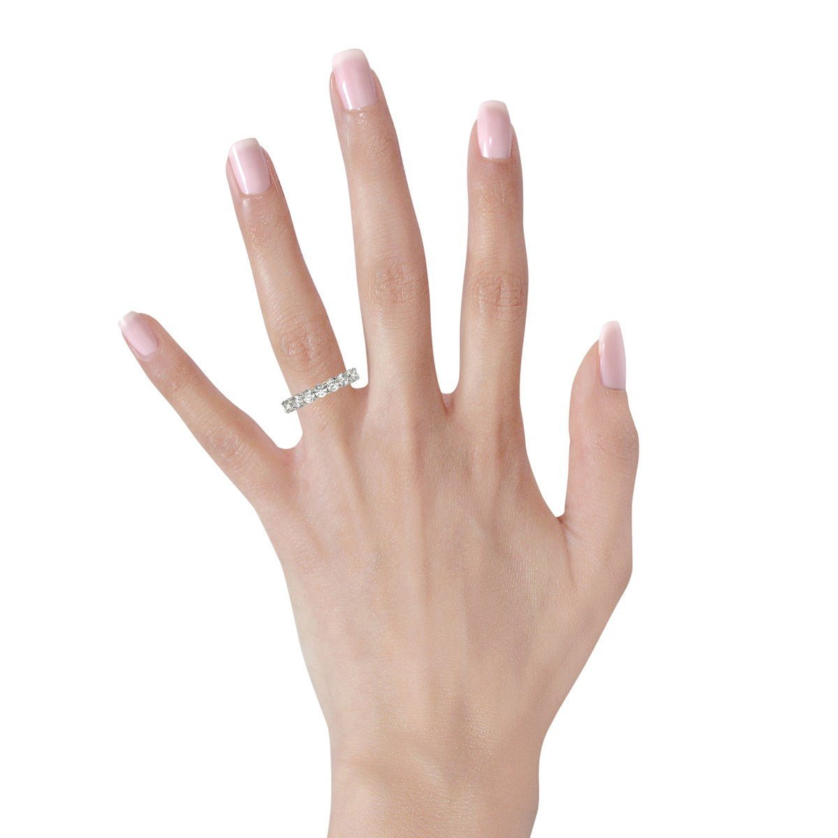 Round Cut Lab Grown Diamond Eternity Ring in 14k White Gold (2 cttw FG/VS2) - jazzyjewelryjones
