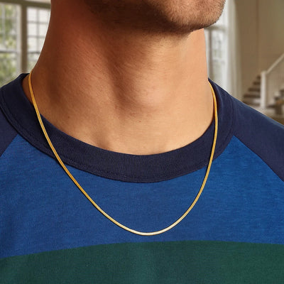 14k Yellow Gold Super Flex Herringbone Chain (1.50 mm) - jazzyjewelryjones