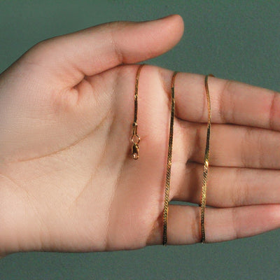 14k Yellow Gold Super Flex Herringbone Chain (1.50 mm) - jazzyjewelryjones