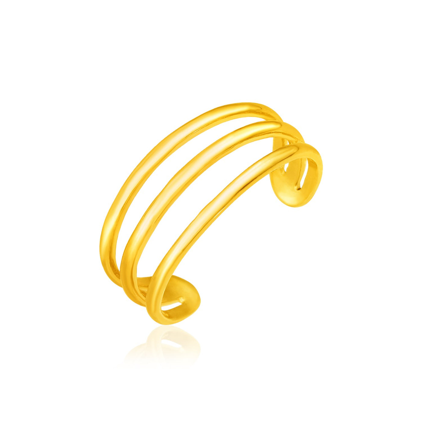 14k Yellow Gold Three Bar Toe Ring - jazzyjewelryjones
