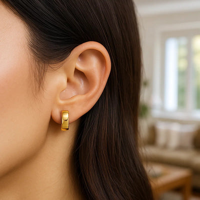 14k Yellow Gold Snuggable Hoop Earrings - jazzyjewelryjones