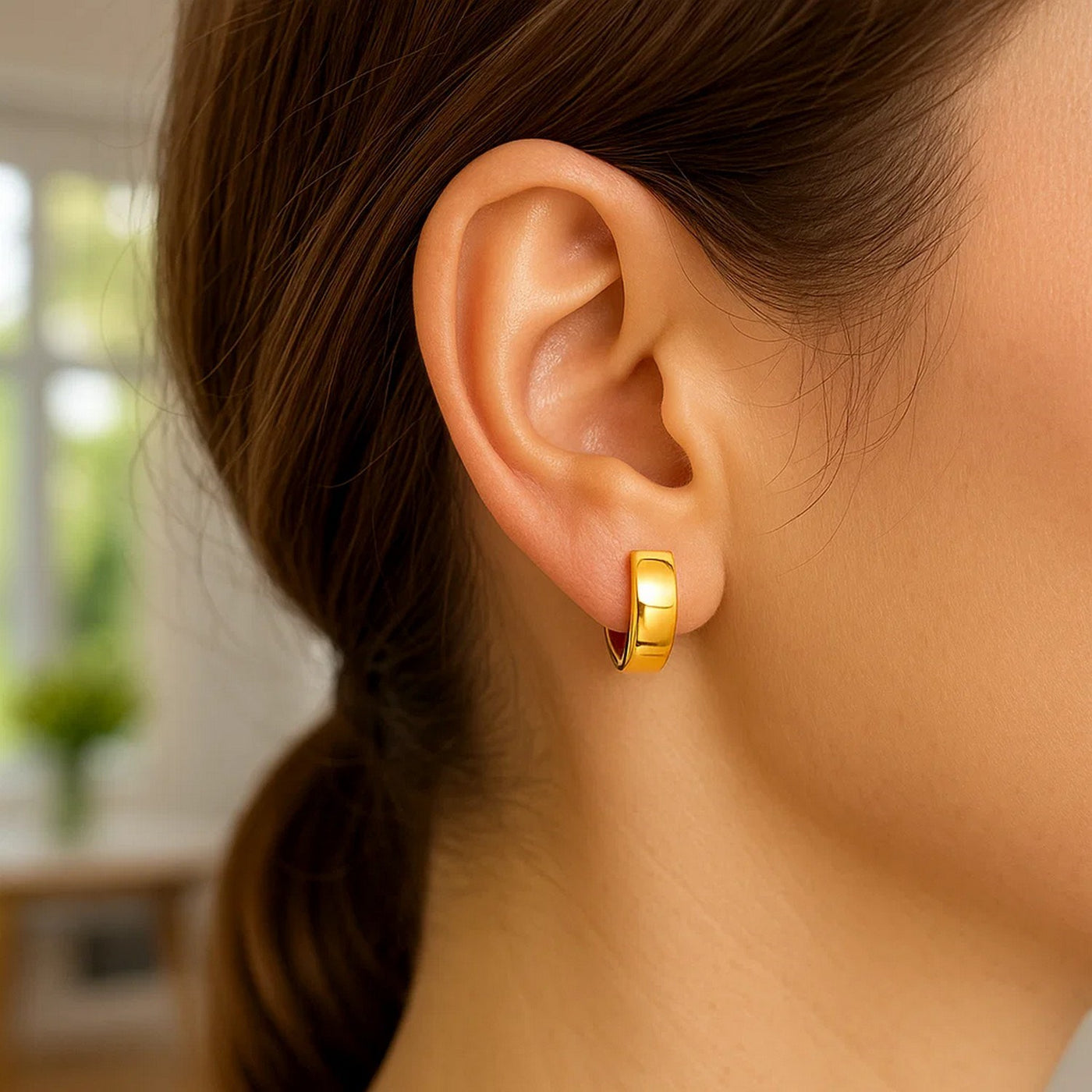 14k Yellow Gold Snuggable Hoop Earrings - jazzyjewelryjones