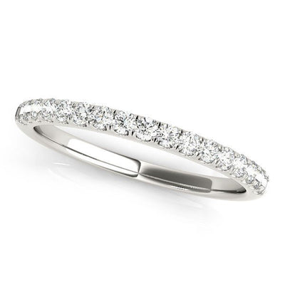 14k White Gold Diamond Scallop Setting Wedding Band (1/3 cttw) - jazzyjewelryjones