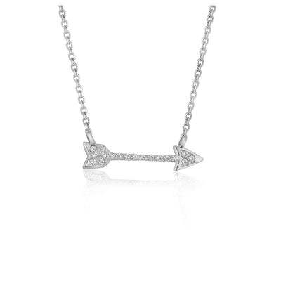 Diamond Arrow Style Pendant in 14k White Gold (1/10 cttw) - jazzyjewelryjones