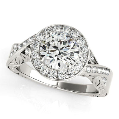 Halo Set Diamond Engagement Ring in 14k White Gold (1 5/8 cttw) - jazzyjewelryjones