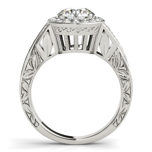 Halo Set Diamond Engagement Ring in 14k White Gold (1 5/8 cttw) - jazzyjewelryjones