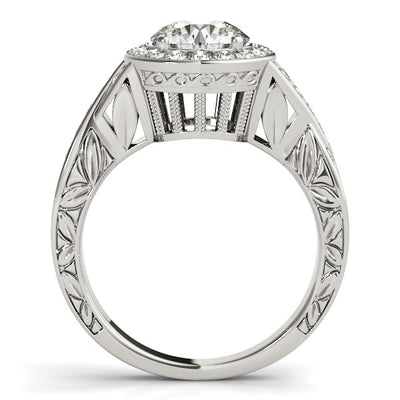 Halo Set Diamond Engagement Ring in 14k White Gold (1 5/8 cttw) - jazzyjewelryjones