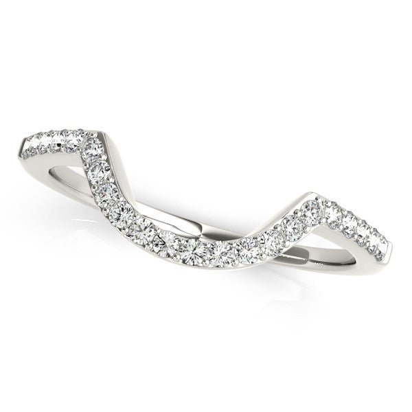 14k White Gold Curved Diamond Wedding Band (1/3 cttw) - jazzyjewelryjones