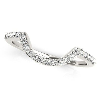 14k White Gold Curved Diamond Wedding Band (1/3 cttw) - jazzyjewelryjones
