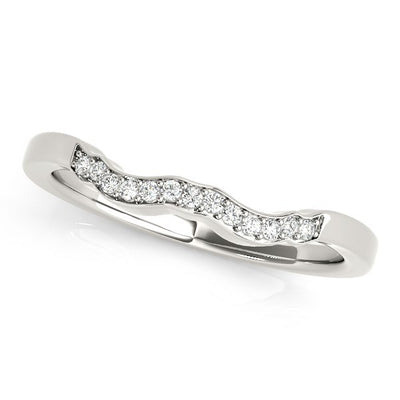 14k White Gold Wavy Style Diamond Wedding Ring (1/15 cttw) - jazzyjewelryjones