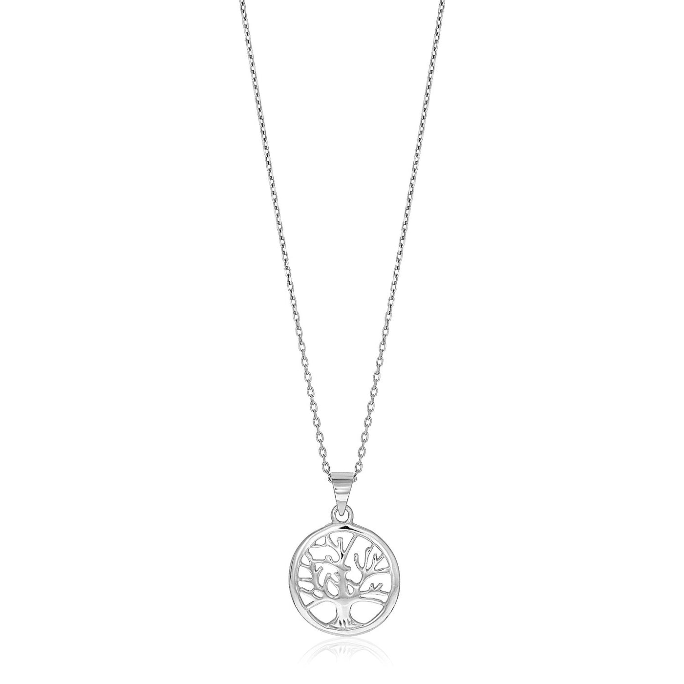 Sterling Silver inch Round Tree of Life Necklace - jazzyjewelryjones