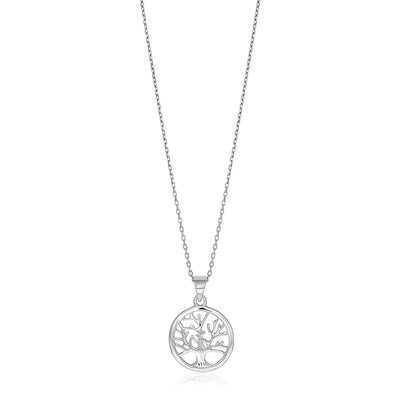 Sterling Silver inch Round Tree of Life Necklace - jazzyjewelryjones