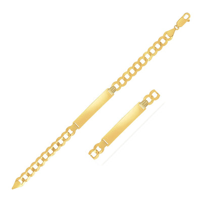 14k Yellow Gold 8 1/2 inch Mens Narrow Curb Chain ID Bracelet (6.70 mm) - jazzyjewelryjones
