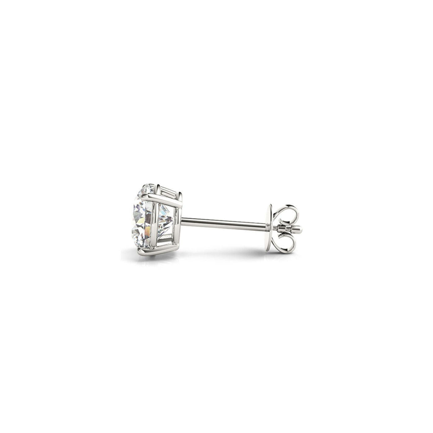 2 cttw Certified IGI Lab Grown Round Diamond Stud Earrings 14k White Gold (G/VS2) - jazzyjewelryjones