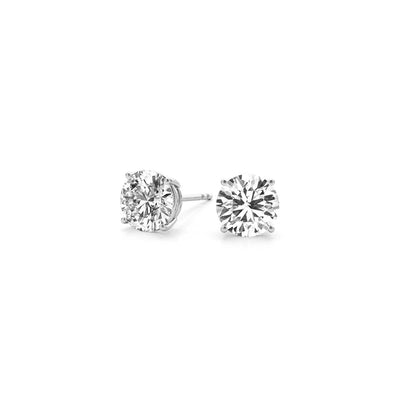 2 cttw Certified IGI Lab Grown Round Diamond Stud Earrings 14k White Gold (G/VS2) - jazzyjewelryjones