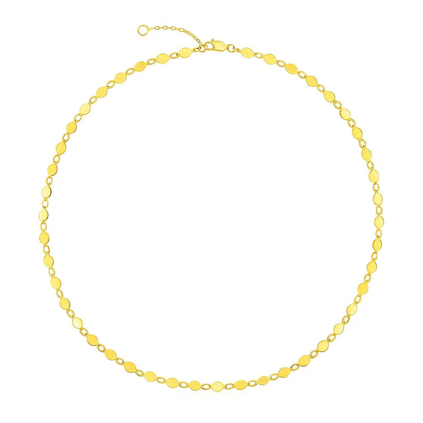 14k Yellow Gold Necklace with Polished Circles - jazzyjewelryjones