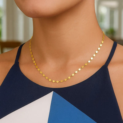 14k Yellow Gold Necklace with Polished Circles - jazzyjewelryjones