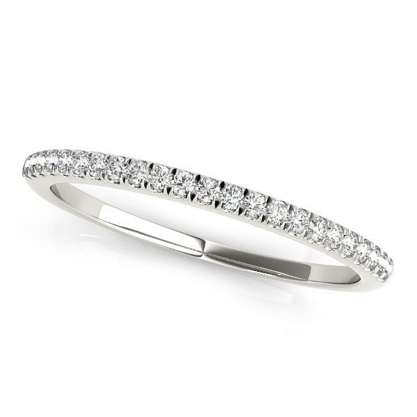 14k White Gold Classic Pave Set Diamond Wedding Band (1/8 cttw) - jazzyjewelryjones
