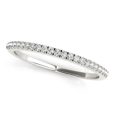 14k White Gold Classic Pave Set Diamond Wedding Band (1/8 cttw) - jazzyjewelryjones