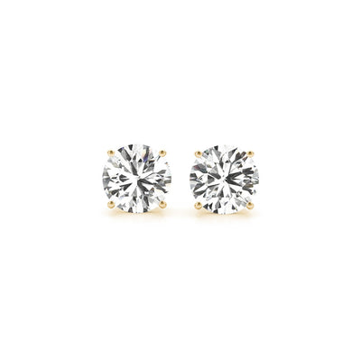 3 cttw Certified IGI Lab Grown Round Diamond Stud Earrings 14k Yellow Gold (G/VS2) - jazzyjewelryjones