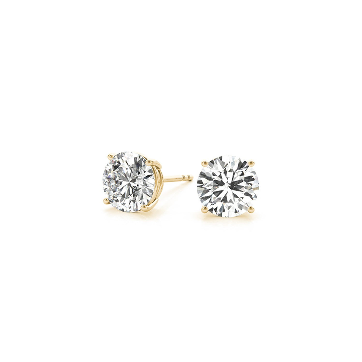 3 cttw Certified IGI Lab Grown Round Diamond Stud Earrings 14k Yellow Gold (G/VS2) - jazzyjewelryjones