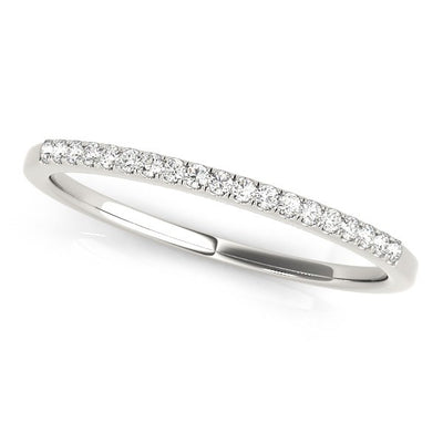 14k White Gold Round Thin Diamond Wedding Band (1/4 cttw) - jazzyjewelryjones