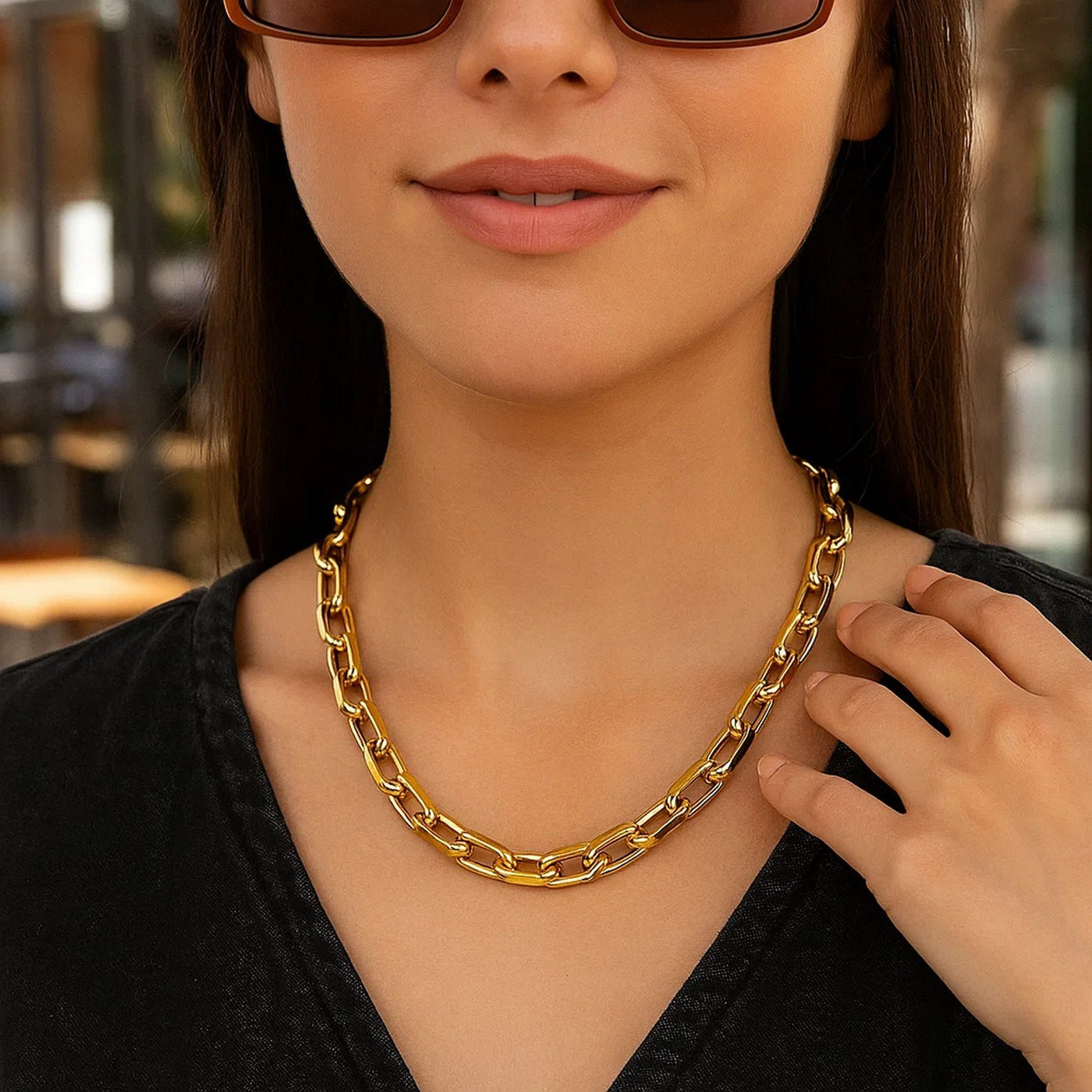 14k Yellow Gold French Cable Link Necklace (9mm) - jazzyjewelryjones