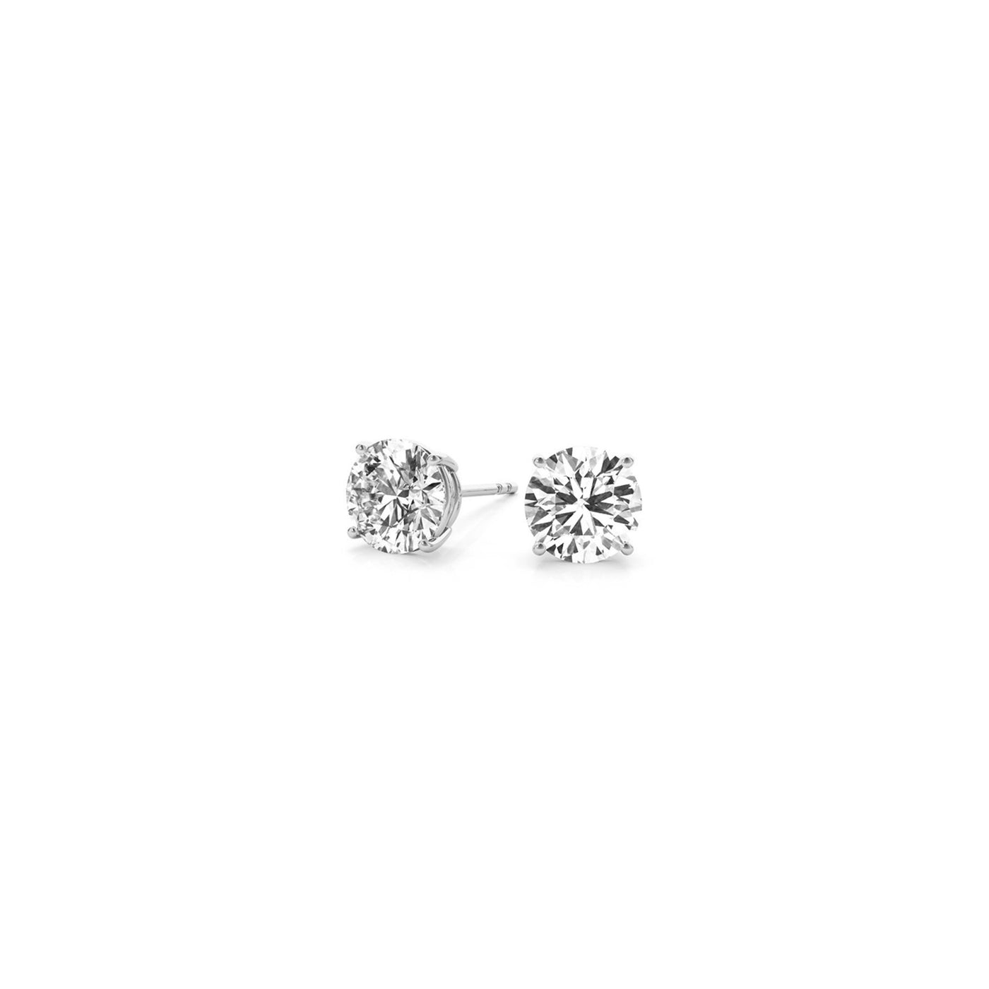 1 cttw Certified IGI Lab Grown Round Diamond Stud Earrings 14k White Gold (G/VS2) - jazzyjewelryjones