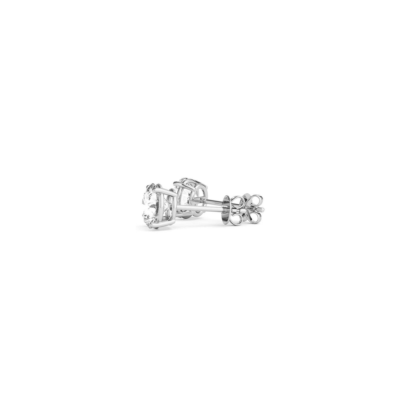 1 cttw Certified IGI Lab Grown Round Diamond Stud Earrings 14k White Gold (G/VS2) - jazzyjewelryjones