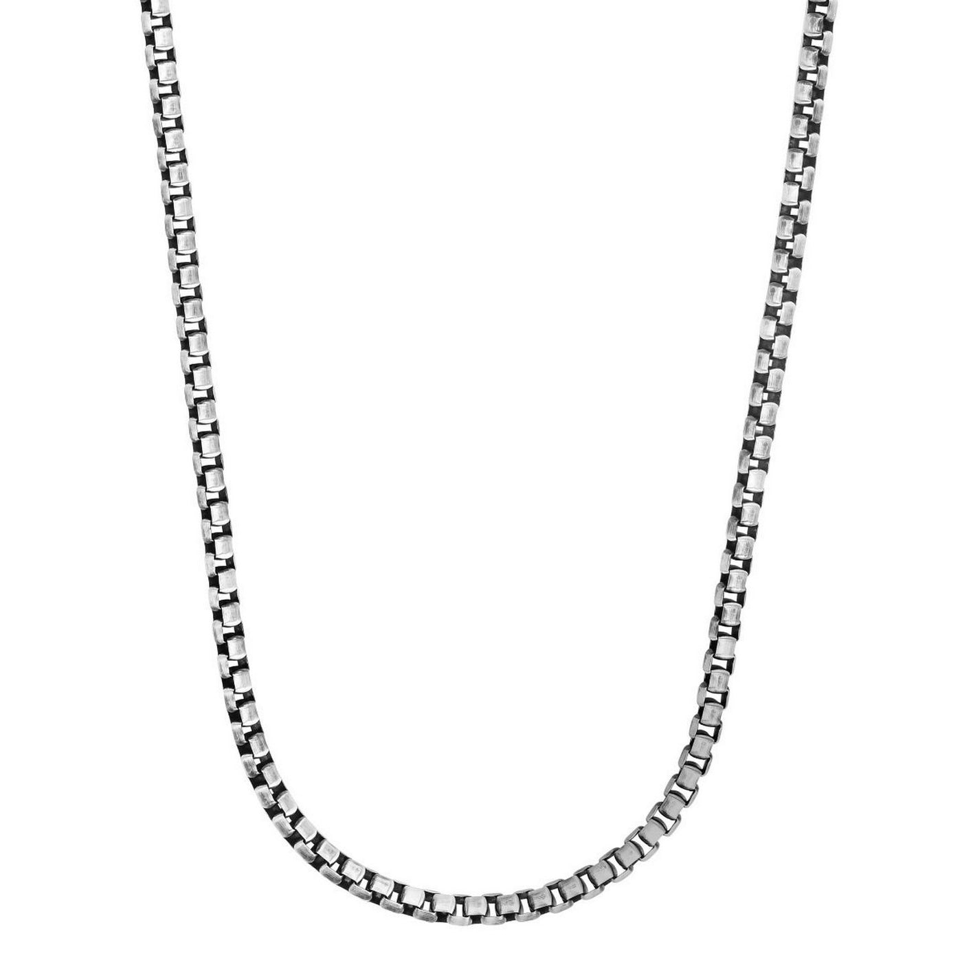 Sterling Silver Gunmetal Finish Round Box Chain Necklace - jazzyjewelryjones