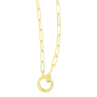 14k Yellow Gold High Polish The Invisible Paperclip Clasp Necklace - jazzyjewelryjones