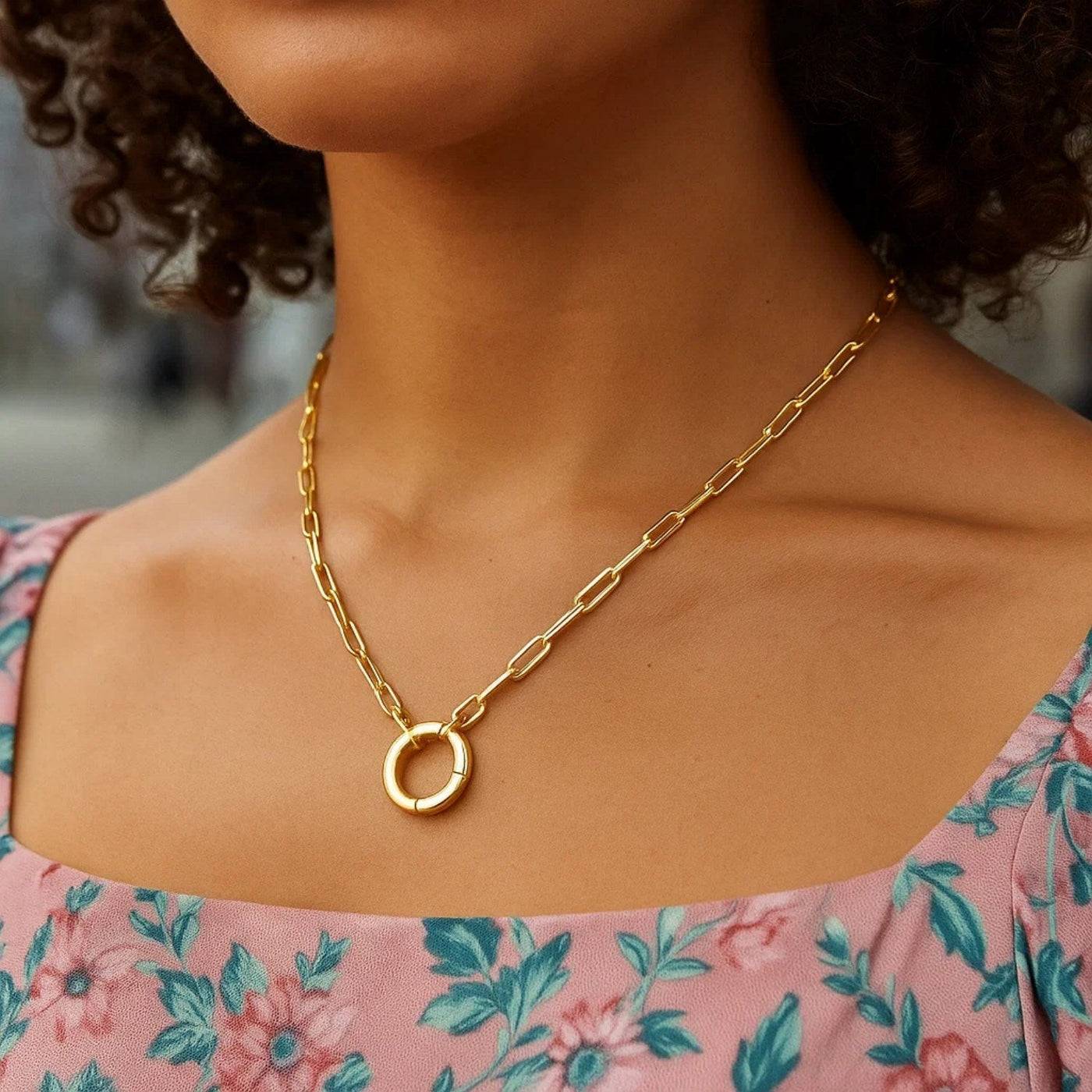 14k Yellow Gold High Polish The Invisible Paperclip Clasp Necklace - jazzyjewelryjones