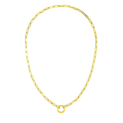 14k Yellow Gold High Polish The Invisible Paperclip Clasp Necklace - jazzyjewelryjones