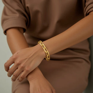 14k Yellow Gold Extra Wide Paperclip Chain Necklace - jazzyjewelryjones