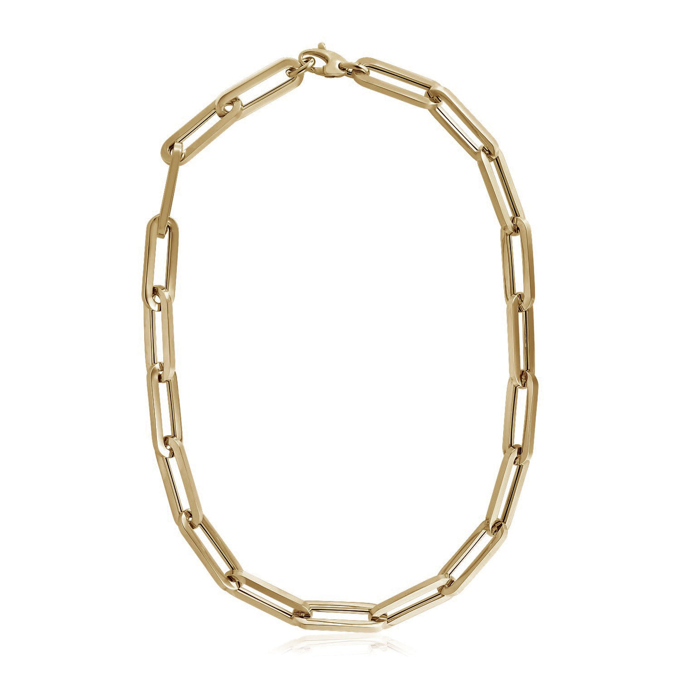 14k Yellow Gold Extra Wide Paperclip Chain Necklace - jazzyjewelryjones