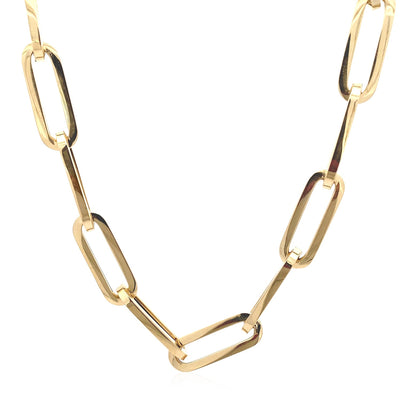 14k Yellow Gold Extra Wide Paperclip Chain Necklace - jazzyjewelryjones