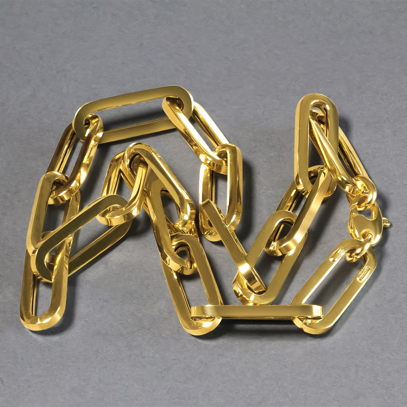 14k Yellow Gold Extra Wide Paperclip Chain Necklace - jazzyjewelryjones