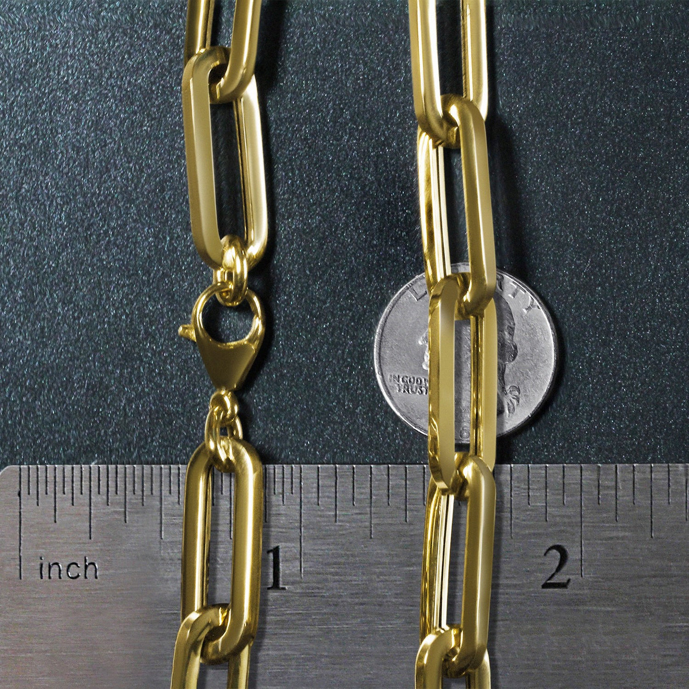14k Yellow Gold Extra Wide Paperclip Chain Necklace - jazzyjewelryjones